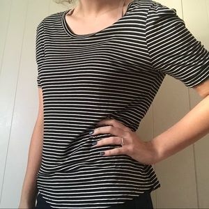 3/$20 H&M black & white striped staple T-shirt